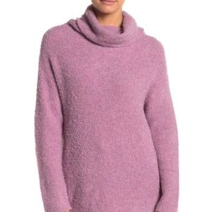 Catherine Malandrino Cozy Eyelash Knit Turtleneck Sweater Lavender